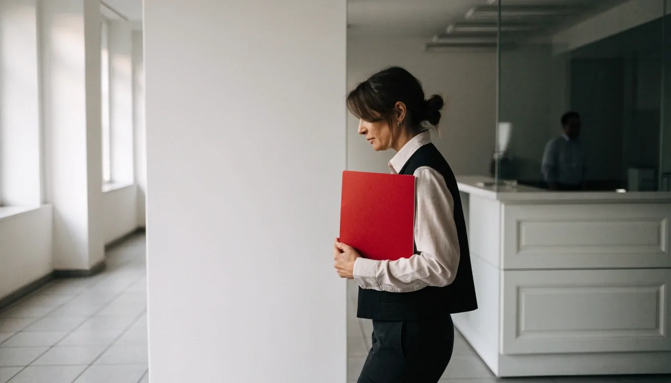 A quiet, bright office space behind the inquiry desk