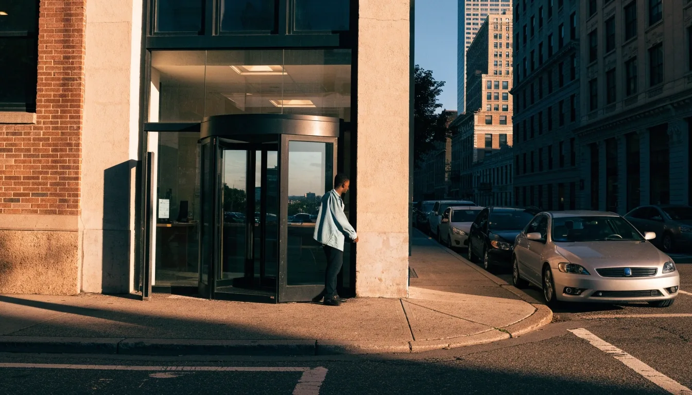 The street entrance to the Falkeris office in Chicago